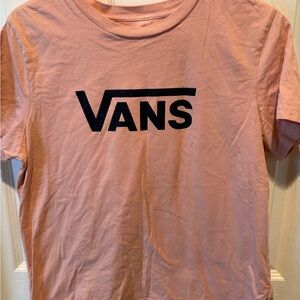 Vans Logo Tee in Dusty Roses with navy logo